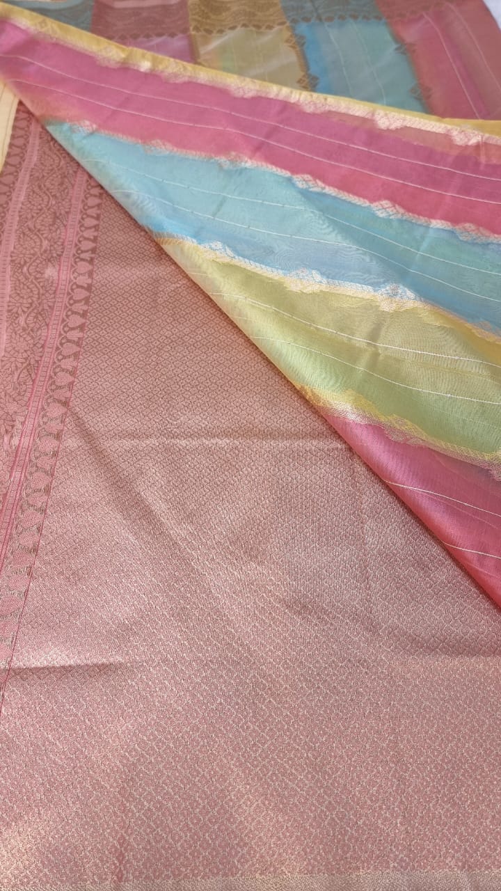 Multi-Color Weaving Organza Saree