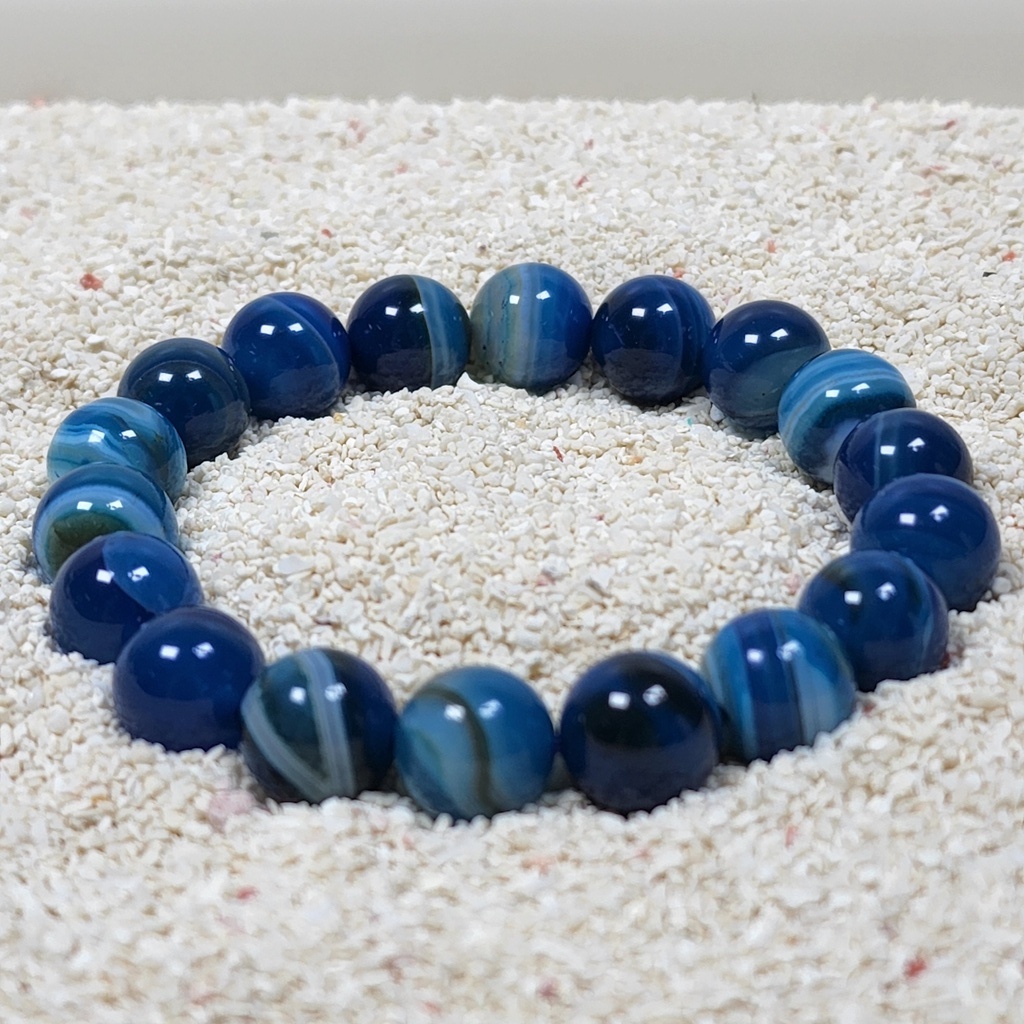 SG LOCAL - AURA HAVEN Royal Blue Lace Agate Bracelet