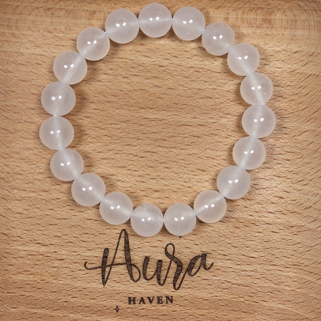 SG LOCAL - AURA HAVEN Natural Icy White Jade Bracelet