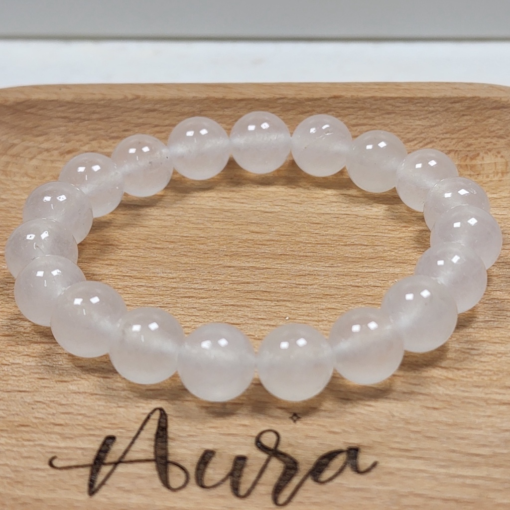 SG LOCAL - AURA HAVEN Natural Icy White Jade Bracelet