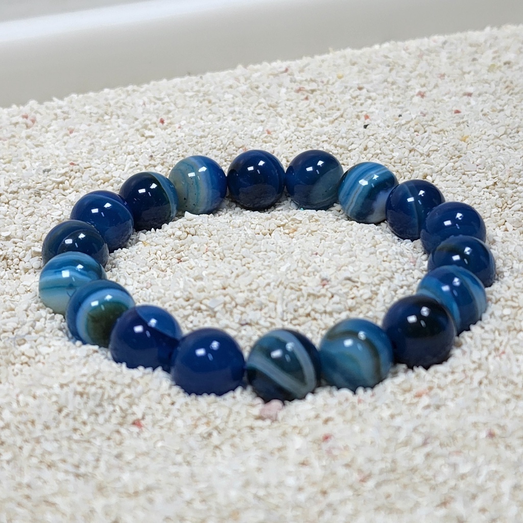 SG LOCAL - AURA HAVEN Royal Blue Lace Agate Bracelet