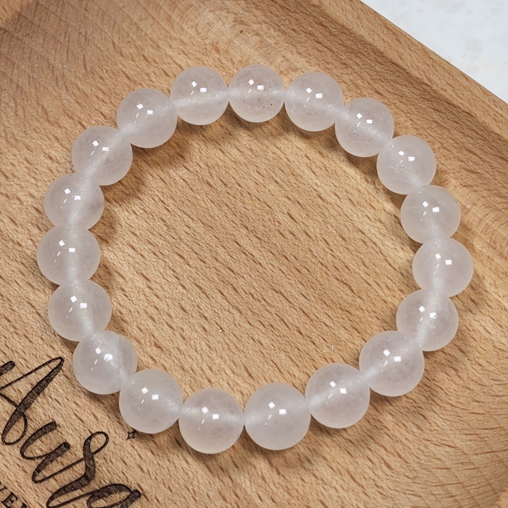 SG LOCAL - AURA HAVEN Natural Icy White Jade Bracelet