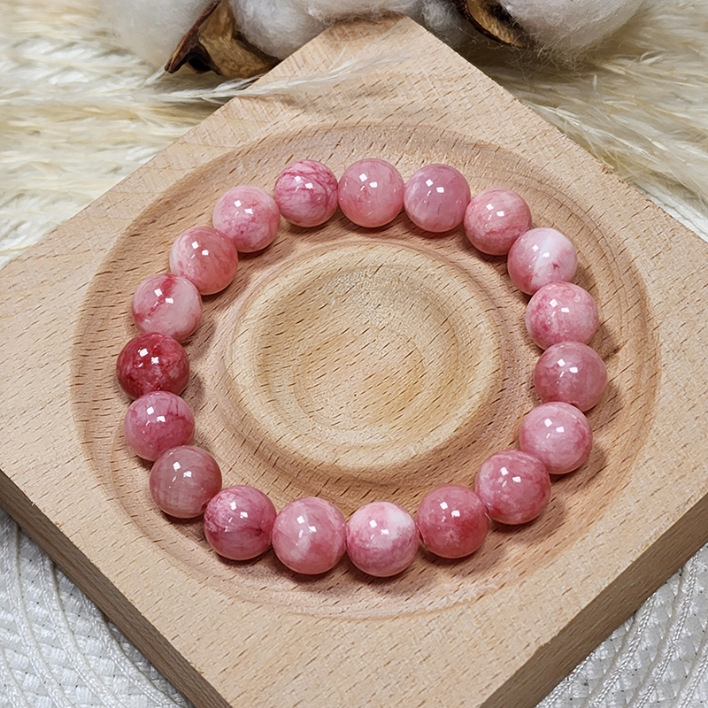 SG LOCAL - AURA HAVEN Pink and White Persian Jade Bracelet