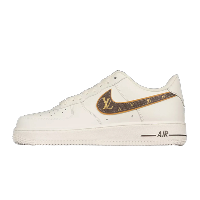 【新商品発売】【今年の新商品】LOUIS VUITTON X NIKE AIR FORCE 1 07 LOW RICE WHITE SHOES SNEAKERS【本物保証】【代金引換】
