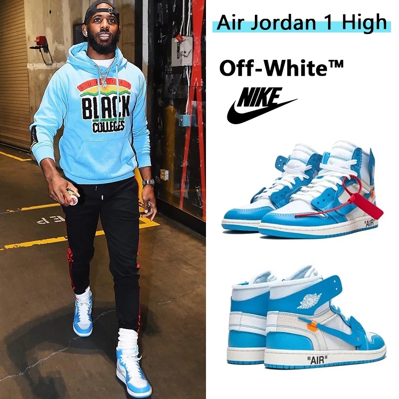 【入手困難】Off-White x Air Jordan 1 Retro High OG "UNC"OWジョイントノースカロライナブルー