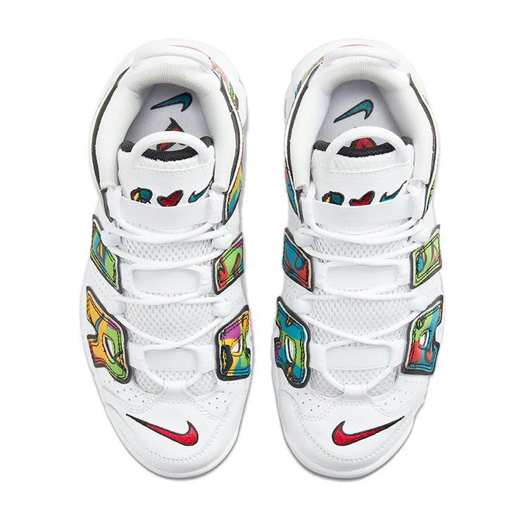 NIKE ナイキ AIR MORE UPTEMPO GS 'PEACE, LOVE, BASKETBALL' エアモアアップテンポ ガールズサイズ "ピース ラブ バスケットボール" キッズ レディース スニーカー WHITE/BLACK/UNIVERSITY GOLD/UNIVERSITY RED【海外展開 日本未入荷】