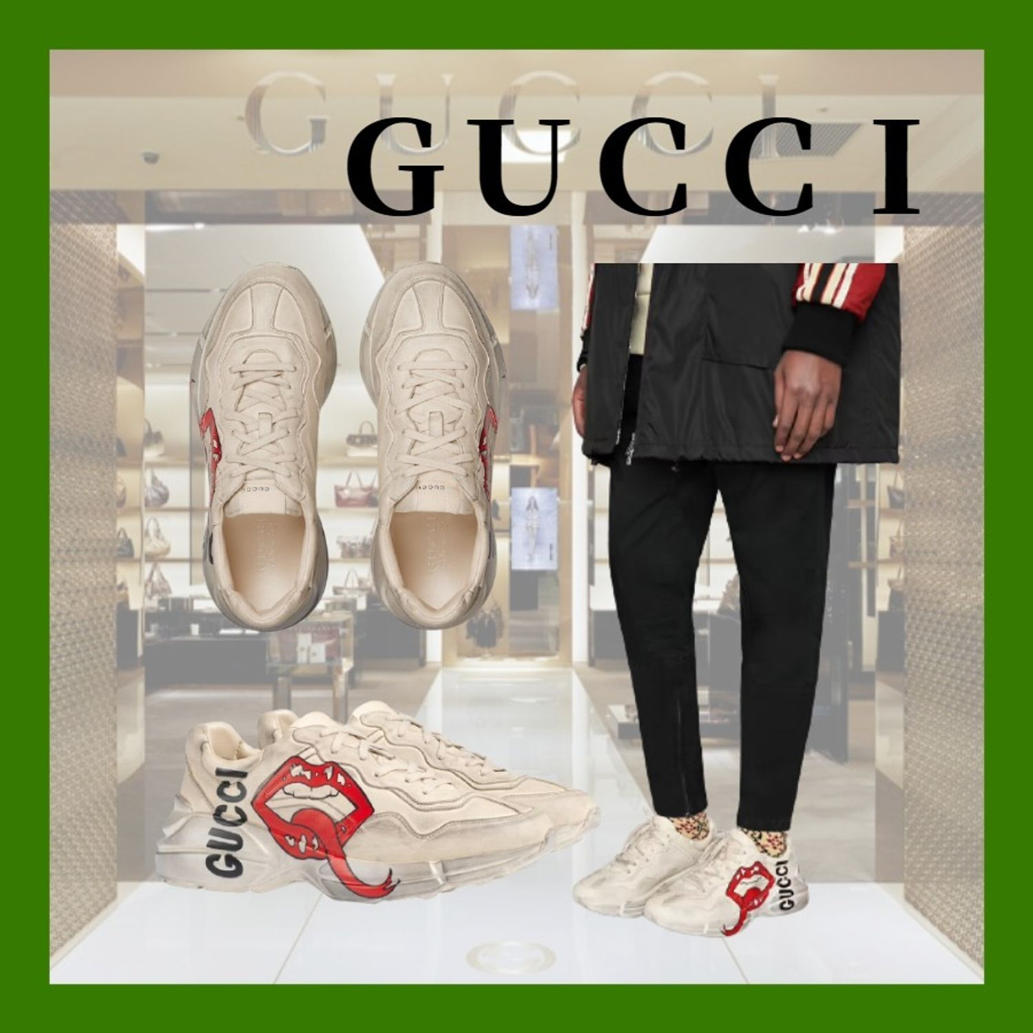 〔ライトン〕メンズマウス プリント スニーカー