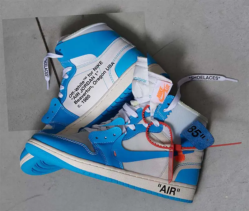 【入手困難】Off-White x Air Jordan 1 Retro High OG "UNC"OWジョイントノースカロライナブルー