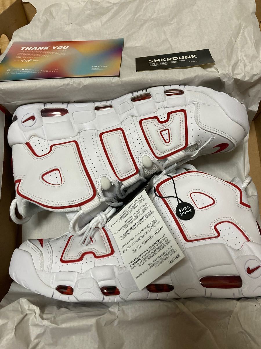 NIKE ナイキ AIR MORE UPTEMPO GS 'WHITE VARSITY RED' 2021 エアモアアップテンポ キッズサイズモデル 'ホワイト バーシティ レッド' 2021 キッズ レディース スニーカー WHITE/VARCITY RED WHITE【限定完売モデル】