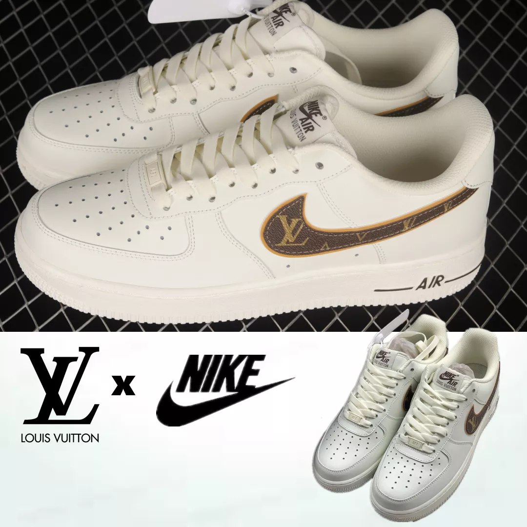 【新商品発売】【今年の新商品】LOUIS VUITTON X NIKE AIR FORCE 1 07 LOW RICE WHITE SHOES SNEAKERS【本物保証】【代金引換】