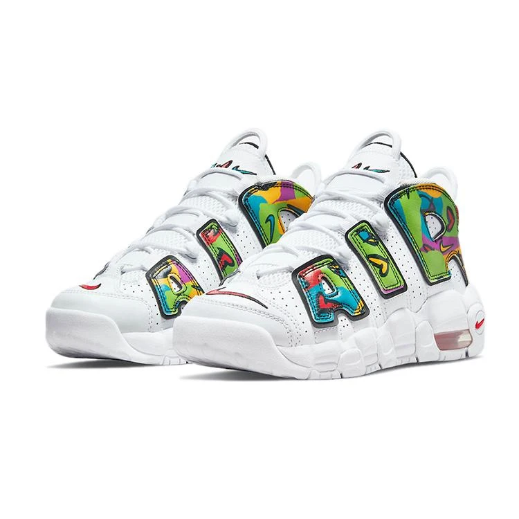NIKE ナイキ AIR MORE UPTEMPO GS 'PEACE, LOVE, BASKETBALL' エアモアアップテンポ ガールズサイズ "ピース ラブ バスケットボール" キッズ レディース スニーカー WHITE/BLACK/UNIVERSITY GOLD/UNIVERSITY RED【海外展開 日本未入荷】