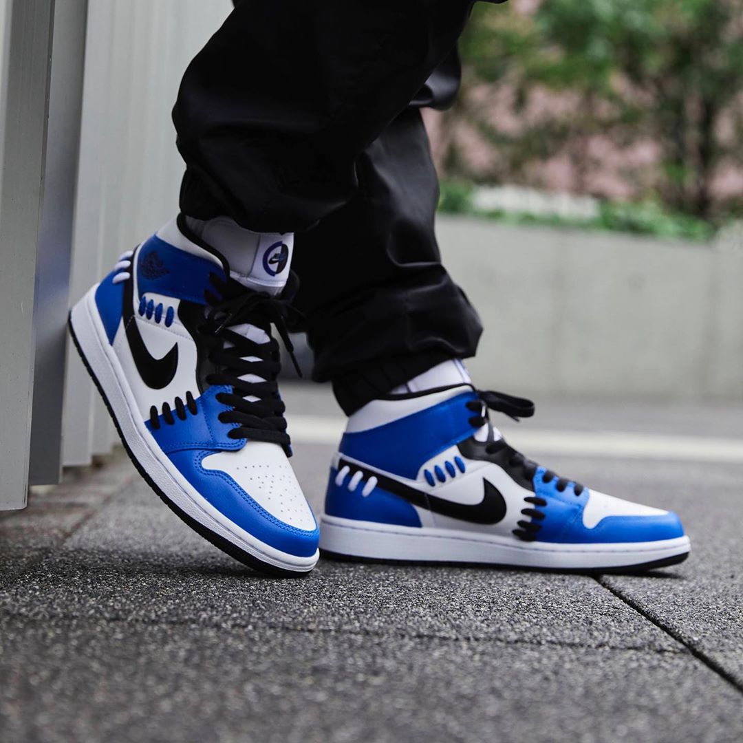 NIKE ナイキ WMNS AIR JORDAN 1 MID 'SISTERHOOD' レディースサイズモデル エア ジョーダン ワン ミッド "シスターフッド" レディース メンズ スニーカー GAME ROYAL/BLACK-WHITE ゲームロイヤル/ブラック ホワイト【限定モデル】