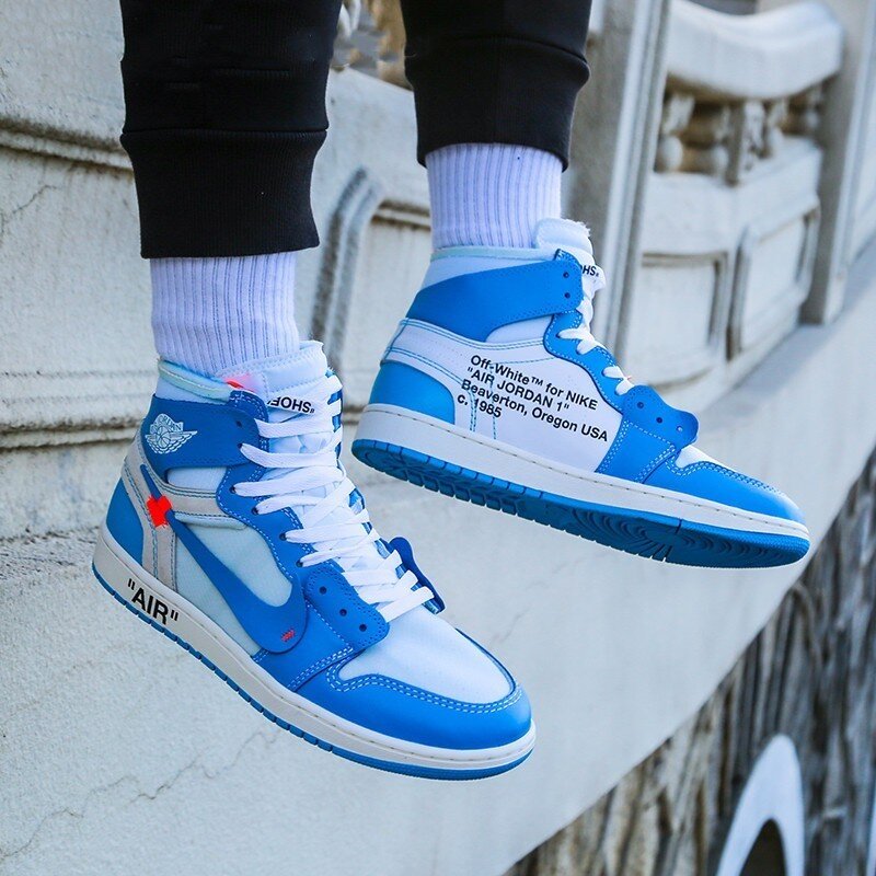 【入手困難】Off-White x Air Jordan 1 Retro High OG "UNC"OWジョイントノースカロライナブルー