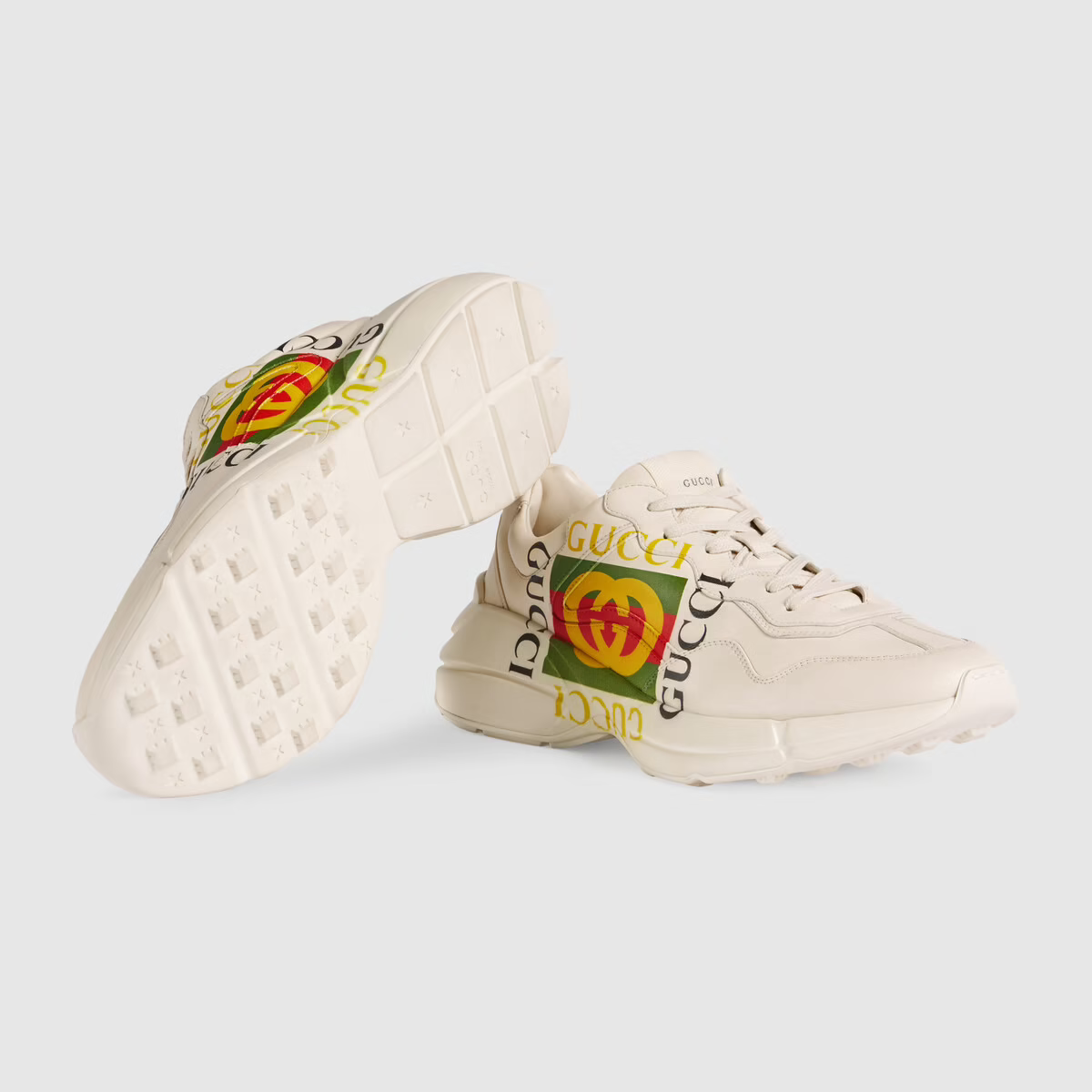 グッチ ロゴ レザー スニーカー