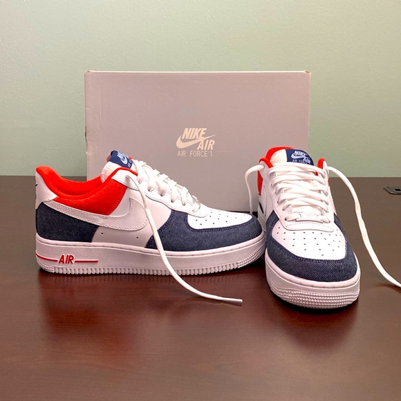 ナイキ エア フォース ワン '07 LX 'White Red Denim'