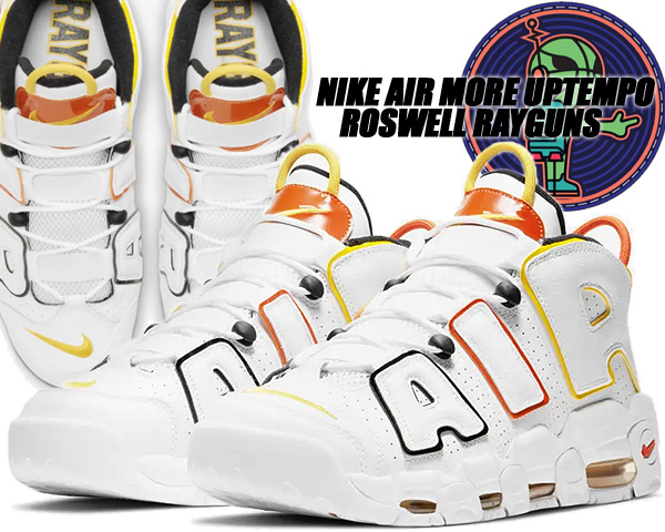 NIKE ナイキ AIR MORE UPTEMPO 'ROSWELL RAYGUN' エア モア アップテンポ "ロズウェル レイガンズ" メンズ レディース スニーカー WHITE/MULTICOLOR【限定完売モデル】