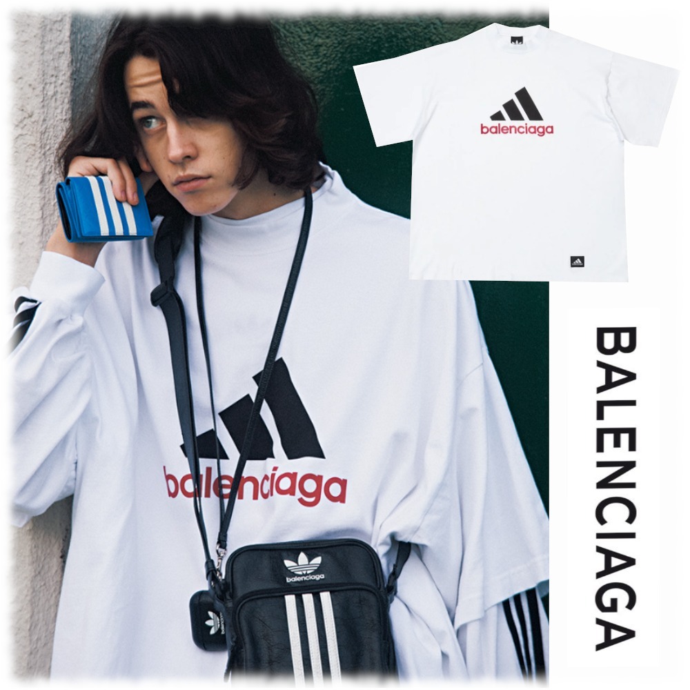 BALENCIAGA / ADIDAS オーバーサイズTシャツ で ホワイト