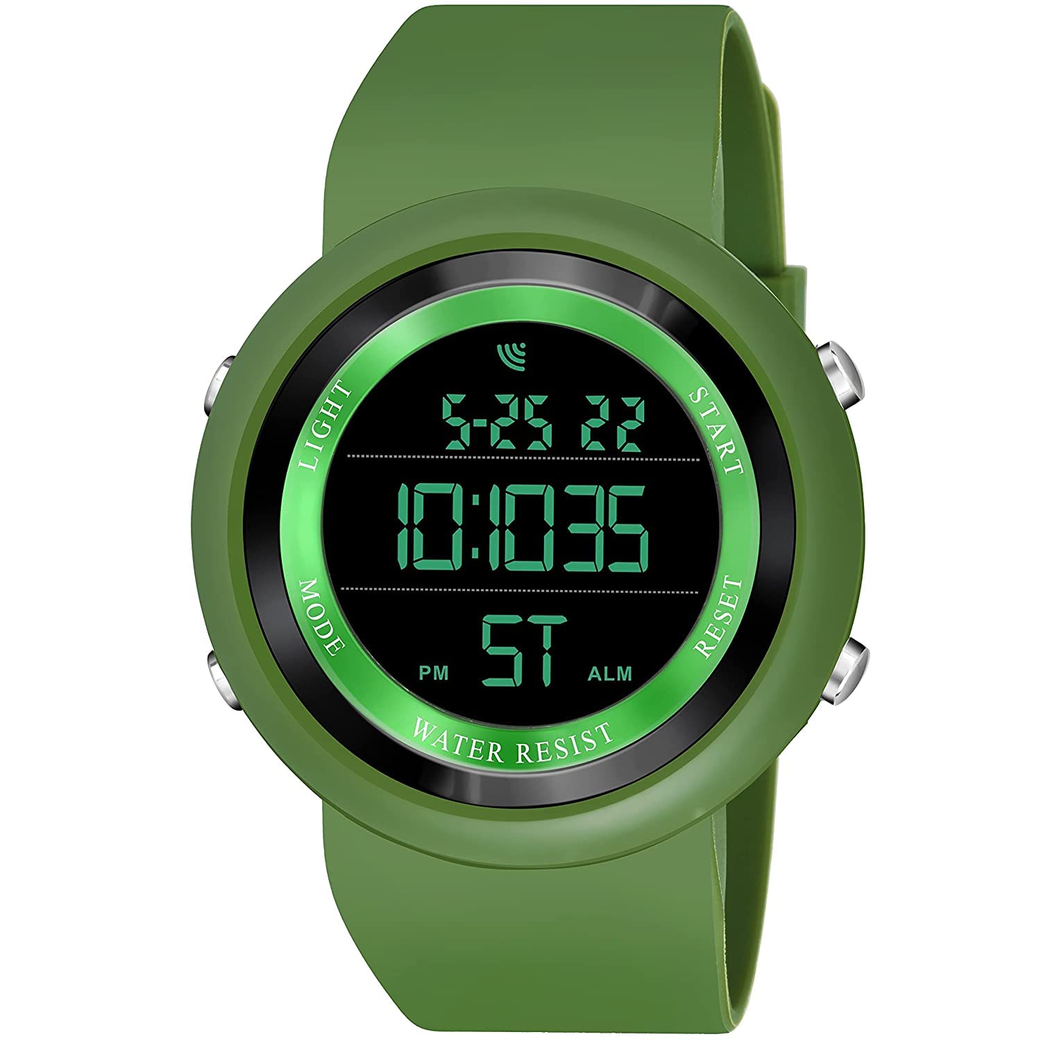 Green dial Day and Date Multifunction Watch for Men and Women