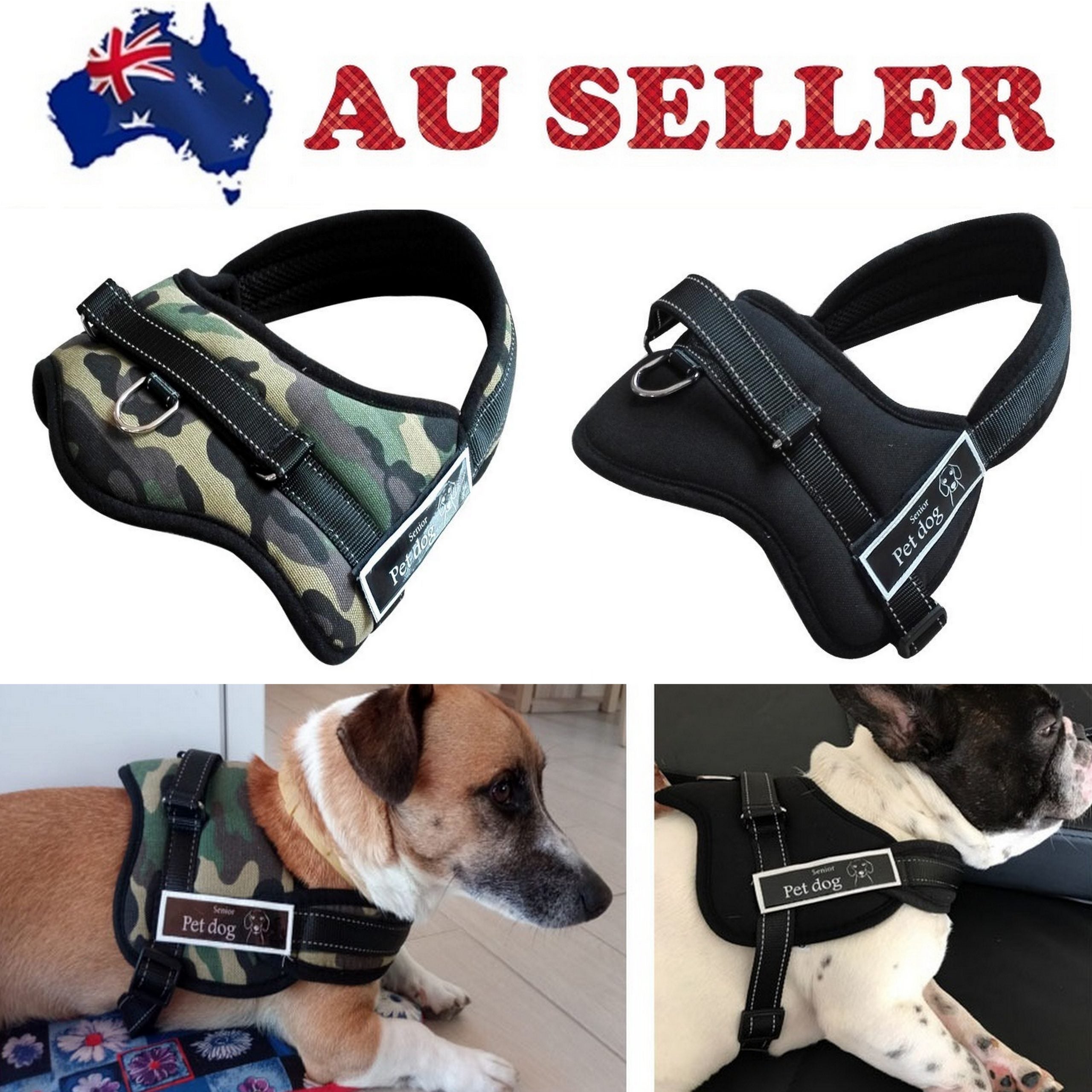 New Large Dog Adjustable Harness Support Pet Training Control Safety Hand Strap - Zmart Australia