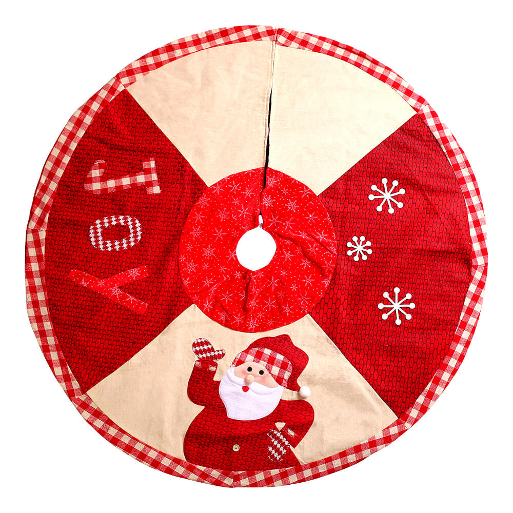 102cm Christmas Tree Base Skirt Felt Snowflakes Santa Joy Xmas Mat Cover Decor - Zmart Australia