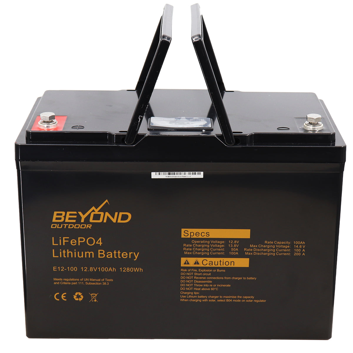 12V 100AH Lithium Battery LifePO4 Deep Cycle w/ Built-In BMS RV Camping 4WD - Zmart Australia