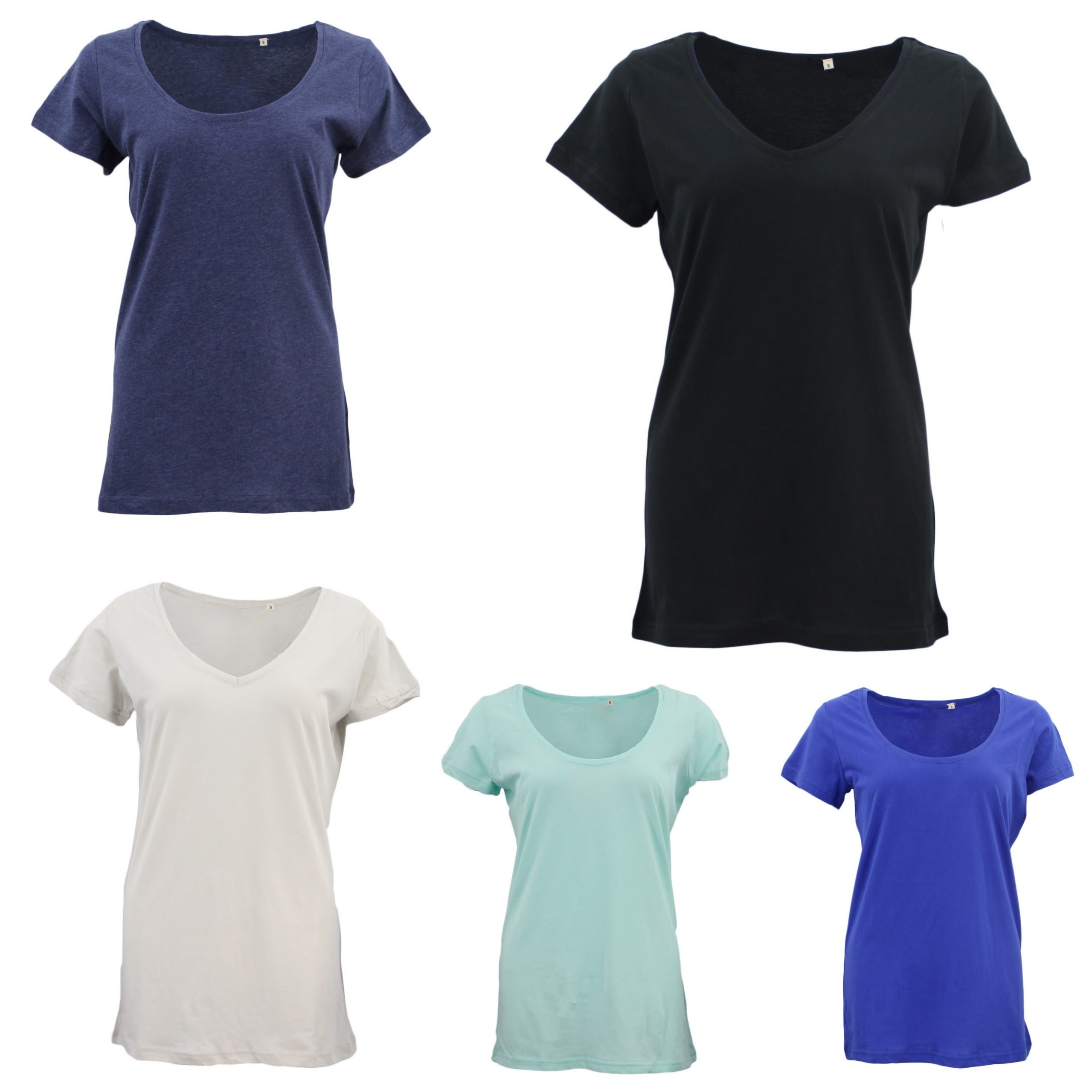 New Women's Plain Longline T Shirt Basic Crew V Neck Short Sleeve Tee Tops Dress - Zmart Australia