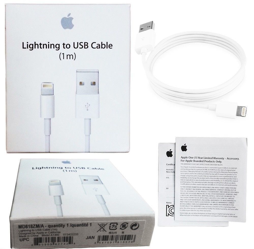 Apple ORIGINAL GENUINE Lightning Data Sync Cable Charger for iPhone 5 S C 6 iPad