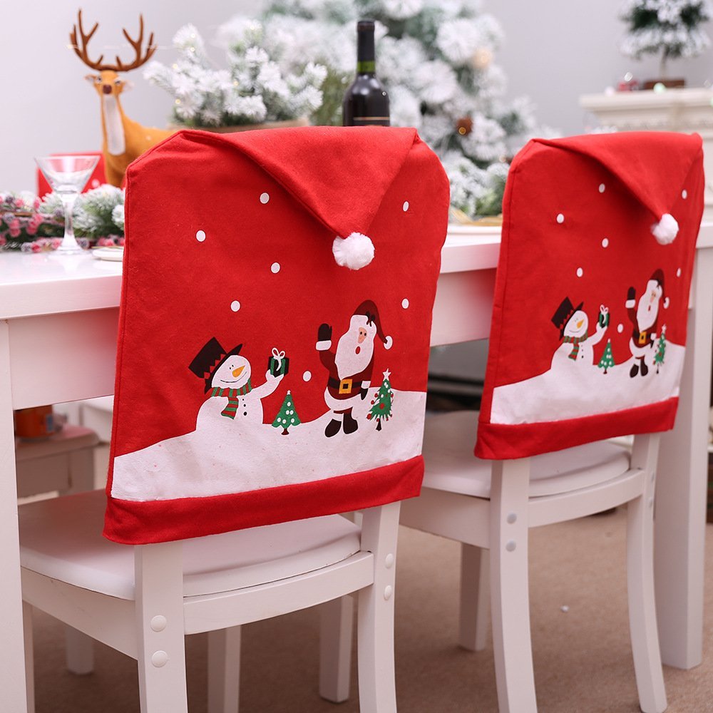 6-10x Christmas Santa Hat Chair Covers Table Cloth Dinner Home Decor Ornaments - Zmart Australia