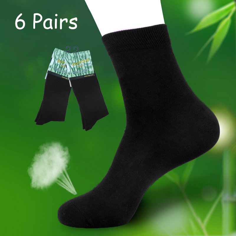 6 Pairs Mens Womens Natural Bamboo Business Soft Work Socks Odor Sweat Resistant - Zmart Australia