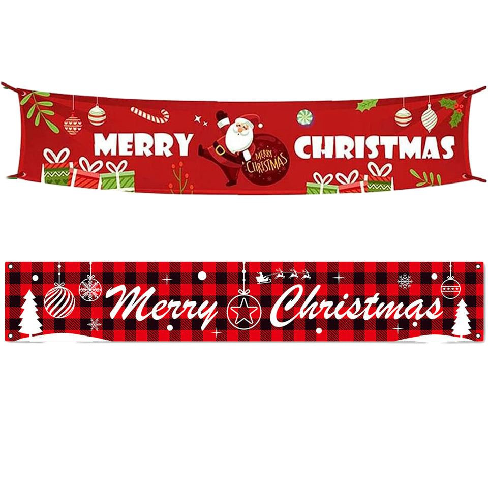 3m Large Christmas Hanging Banner Sign Bunting Party Ornament Outdoor Home Decor - Zmart Australia