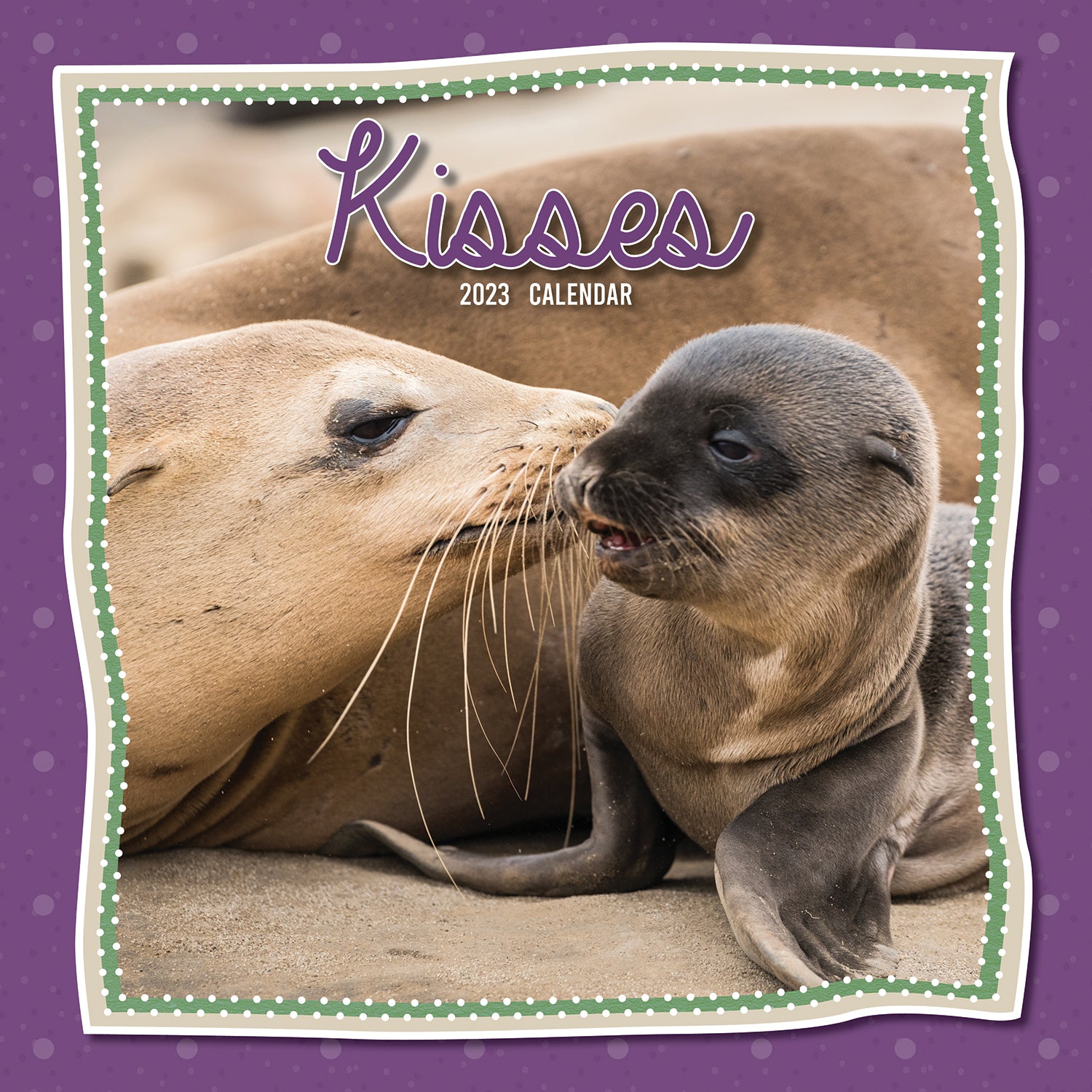 Kisses 2023 Square Wall Calendar Pets Animals 16 Months Premium Planner New Year - Zmart Australia