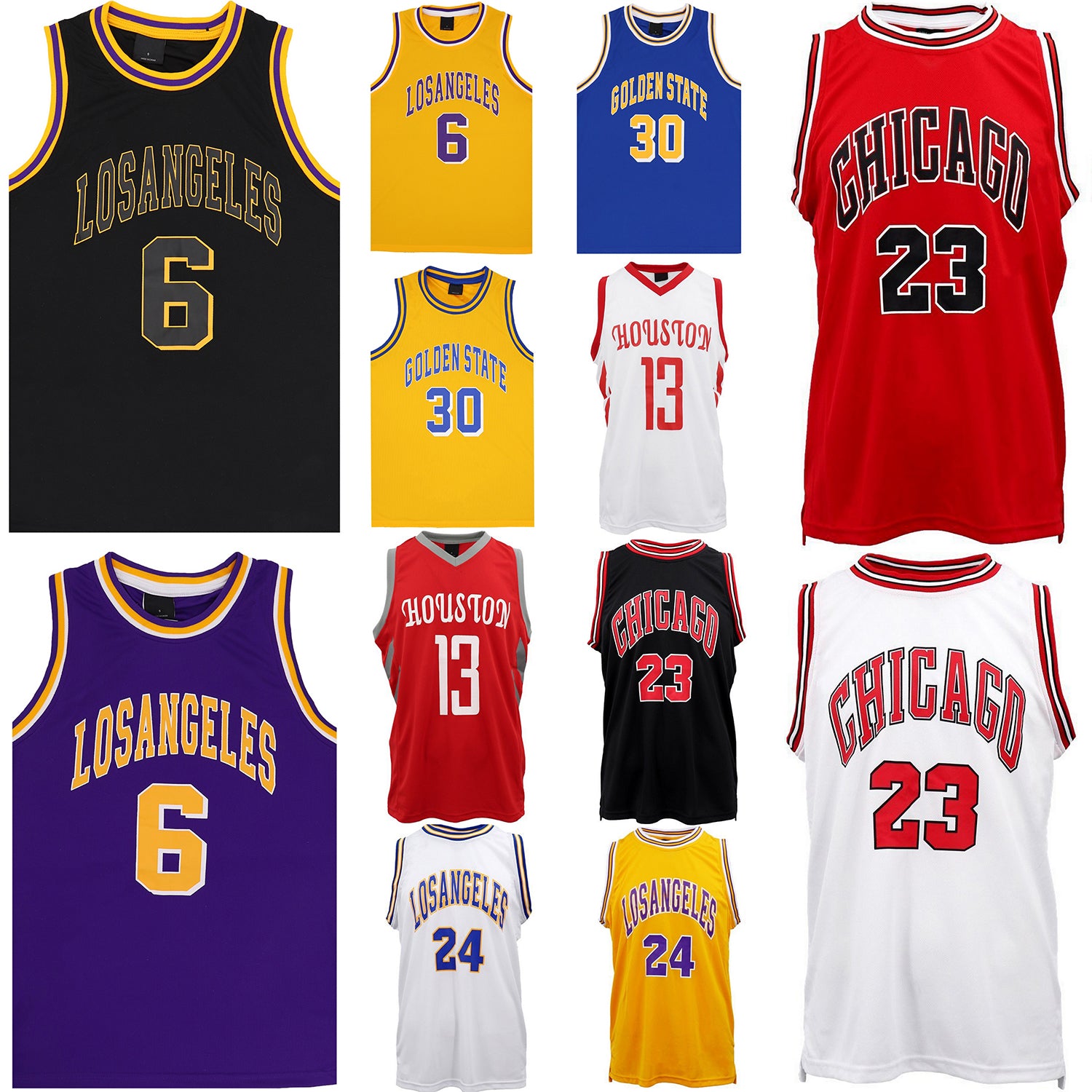 New Men's Basketball Jersey Sports T Shirt Tee Vest Tops Gym Chicago Los Angeles - Zmart Australia