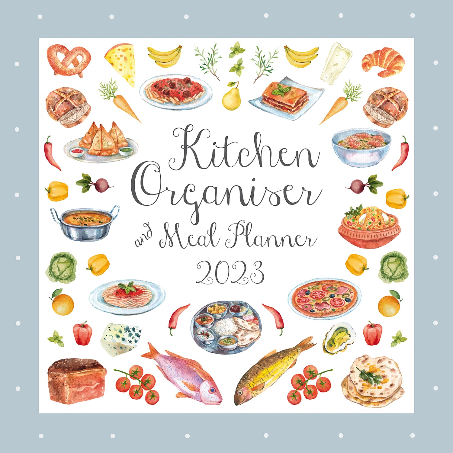 Kitchen Organiser & Meal Planner 2023 Square Wall Calendar 16 Month Planner Gift - Zmart Australia