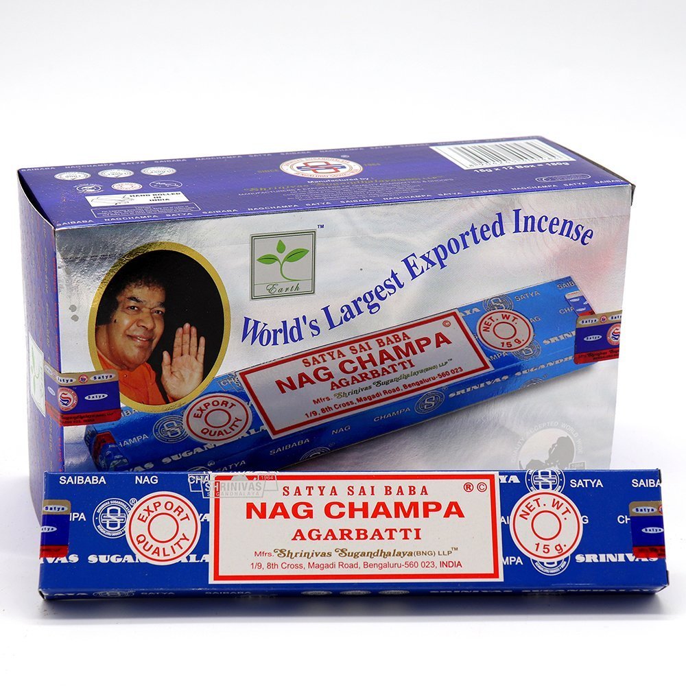 Nag Champa SATYA Sai Baba Incense Sticks Home Scents Fragrance 12x15g - Zmart Australia