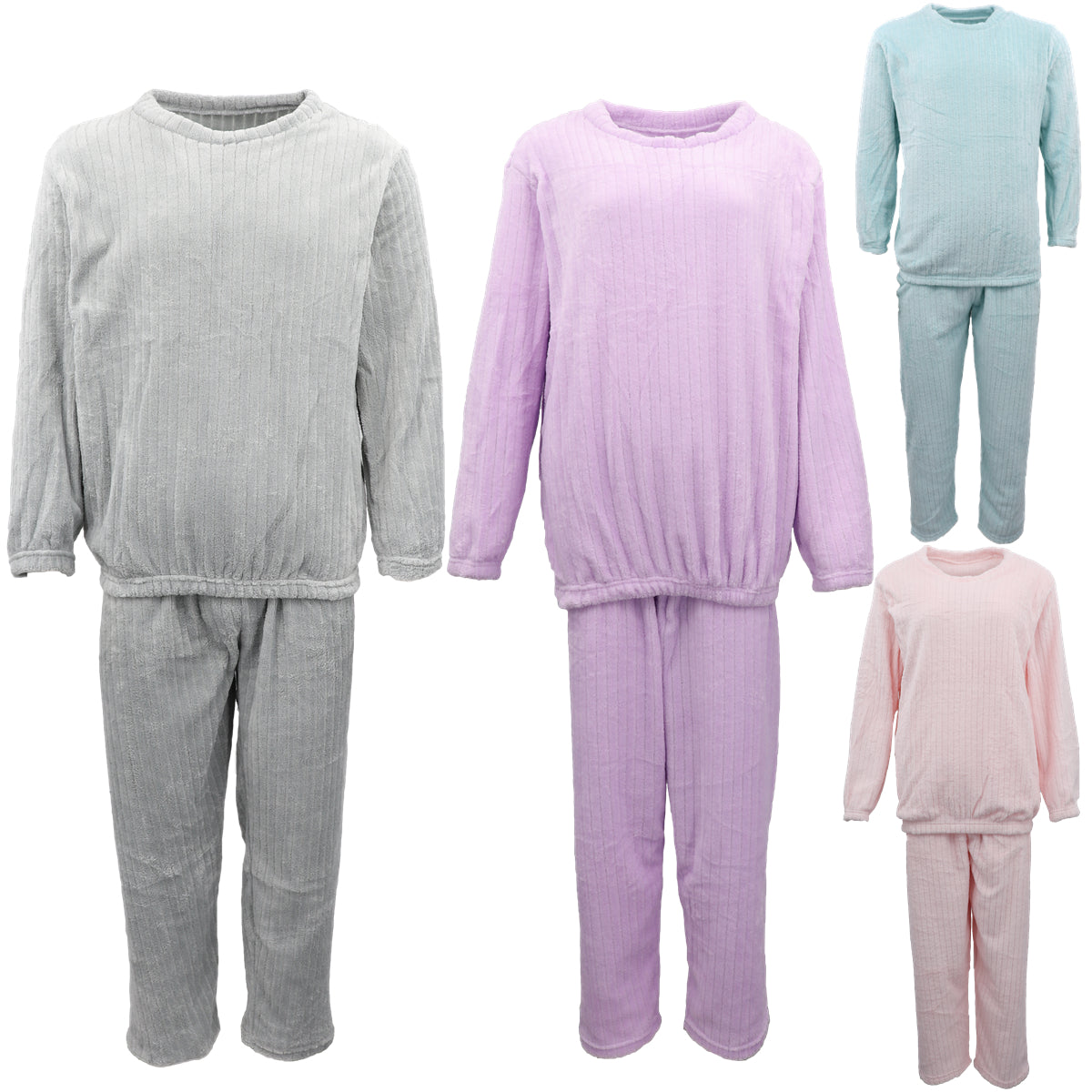 Adults Unisex 100% Flannel 2PCS Set Loungewear Long Pyjamas Sleepwear Nightie - Zmart Australia