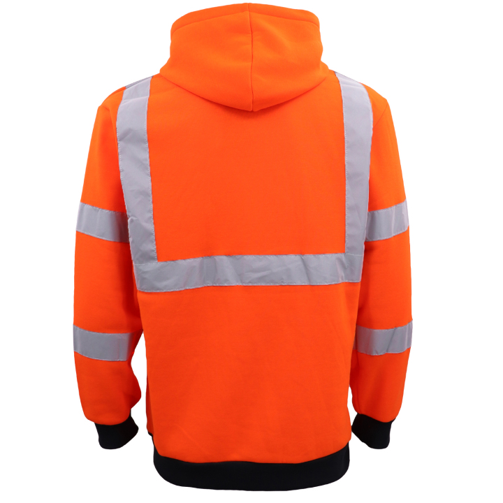 HI VIS Hooded Safety Jumper Hoodie Sweatshirt Tradie Workwear Fleece ...