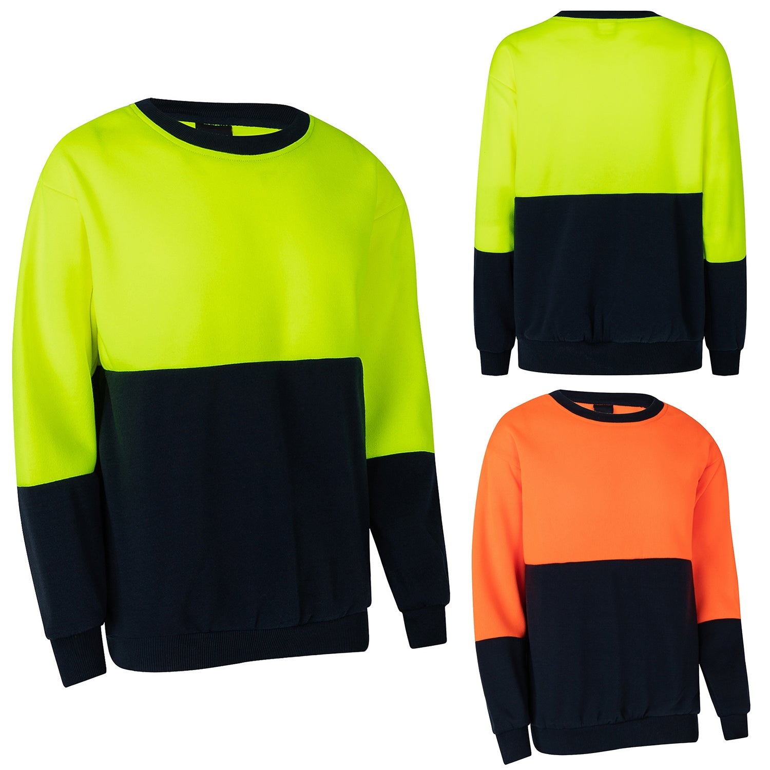 Hi Vis Reflective Pullover Jumper Fleece Sweatshirt Crew Neck Safety Workwear - Zmart Australia