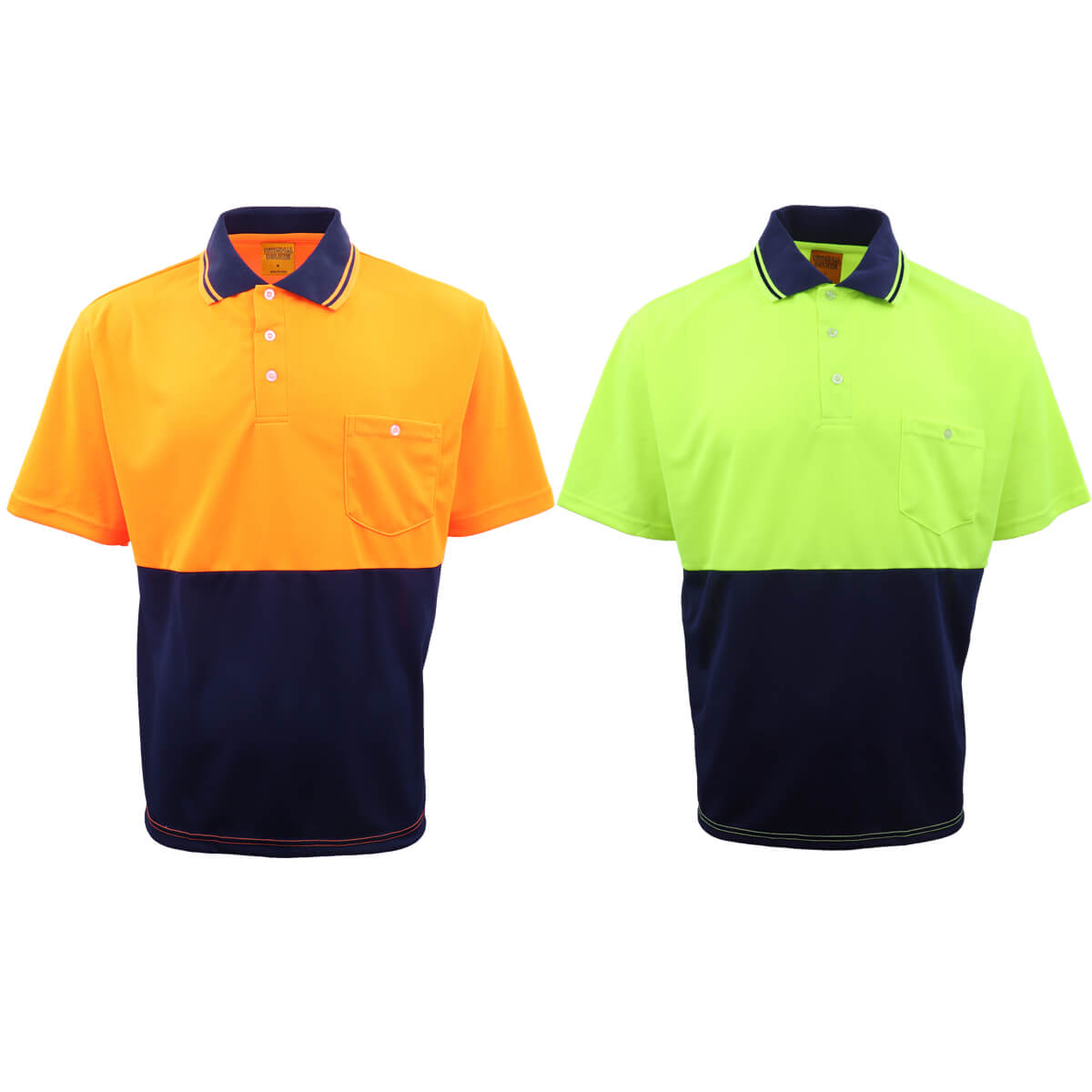 HI VIS Safety Workwear Fluro Polo Shirt Breathable Cool Dry Short Sleeve Top Tee - Zmart Australia