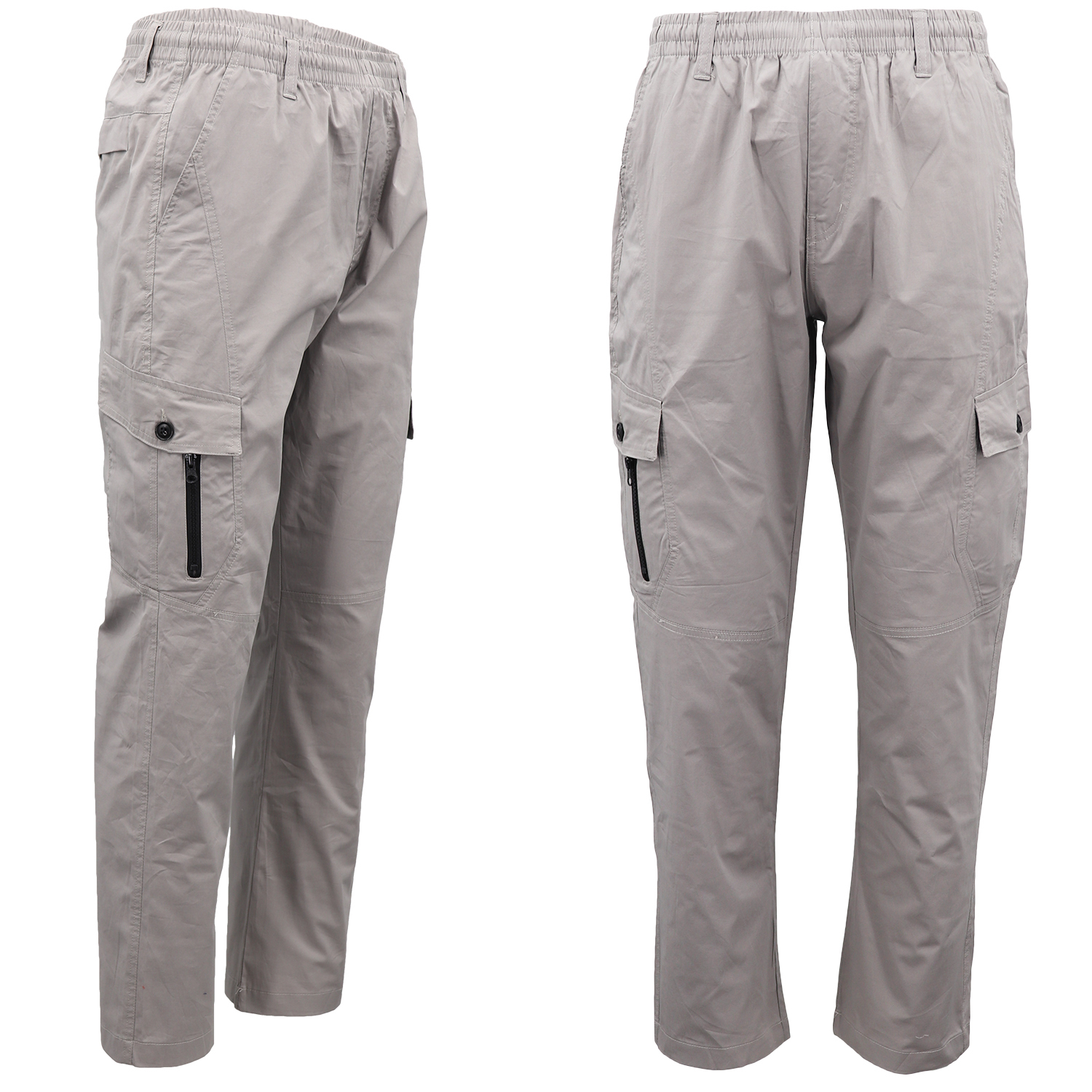Men's Cotton Drill Cargo Track Pants Straight Leg Jogging Sports Sweat