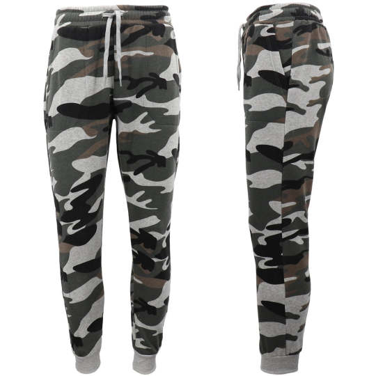 Men's Fleece Track Pants Military Camouflage Tactical Gym Trousers w