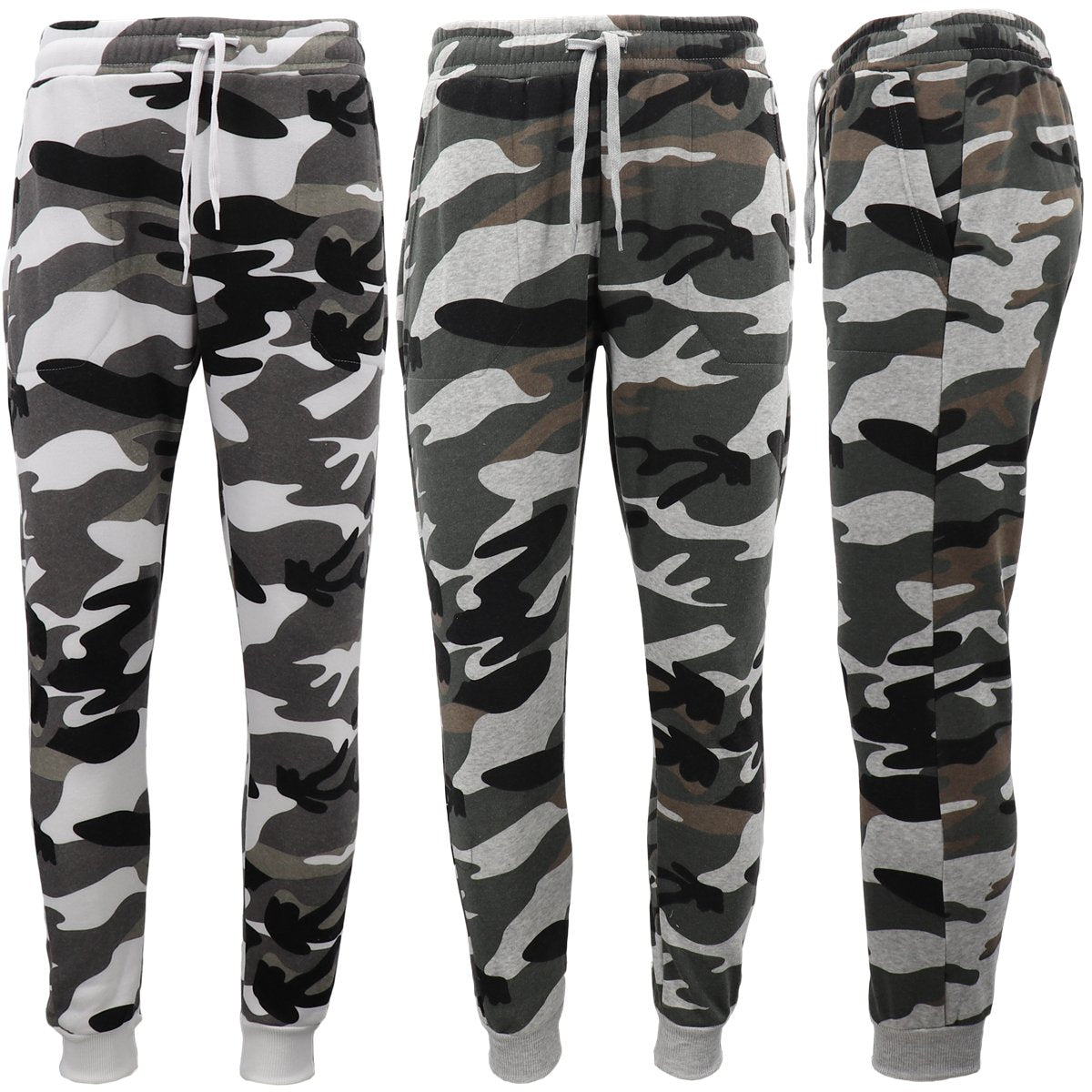 Men's Fleece Track Pants Military Camouflage Tactical Gym Trousers w Cuffed Hem - Zmart Australia