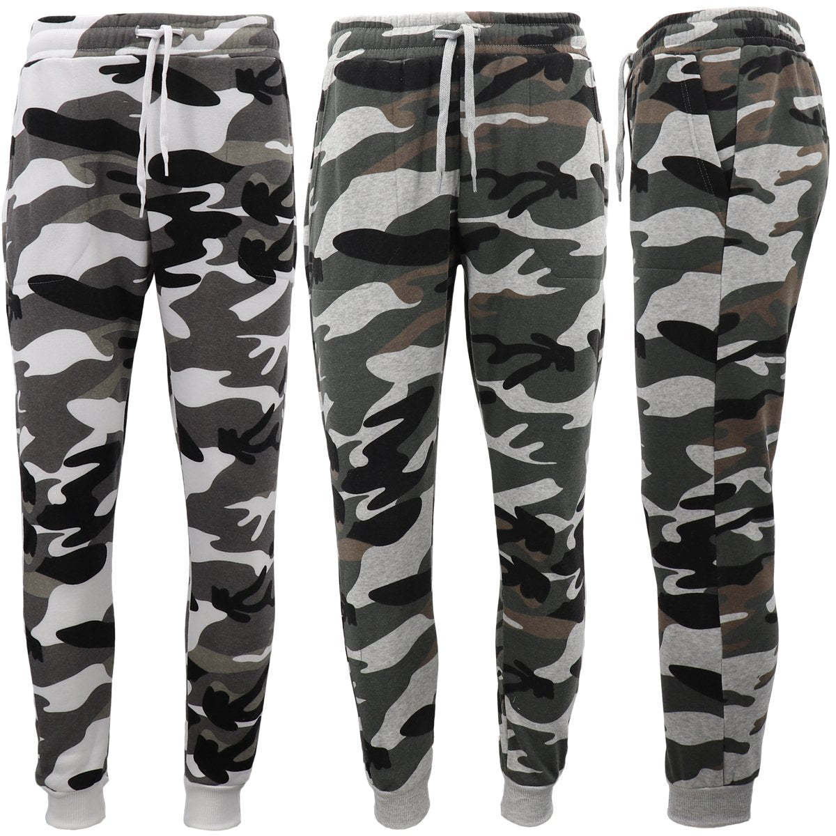Men's Fleece Track Pants Military Camouflage Tactical Gym Trousers w