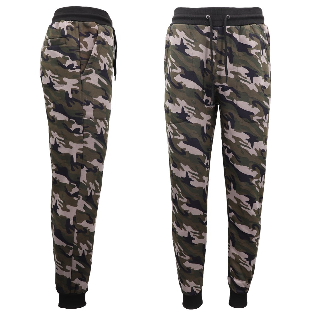 Men's Fleece Track Pants Military Camouflage Tactical Sport Trousers