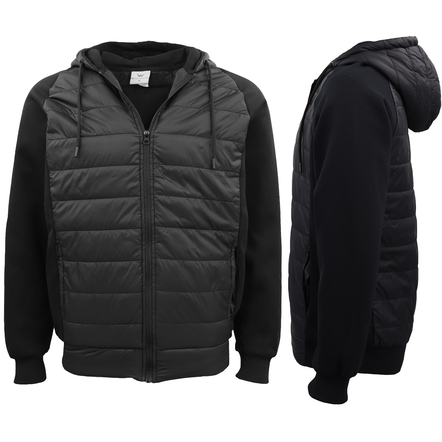 Men's Puffer Hooded Jacket Puffy Padded Down Quilted Coat Windproof Zip Hoodie - Zmart Australia