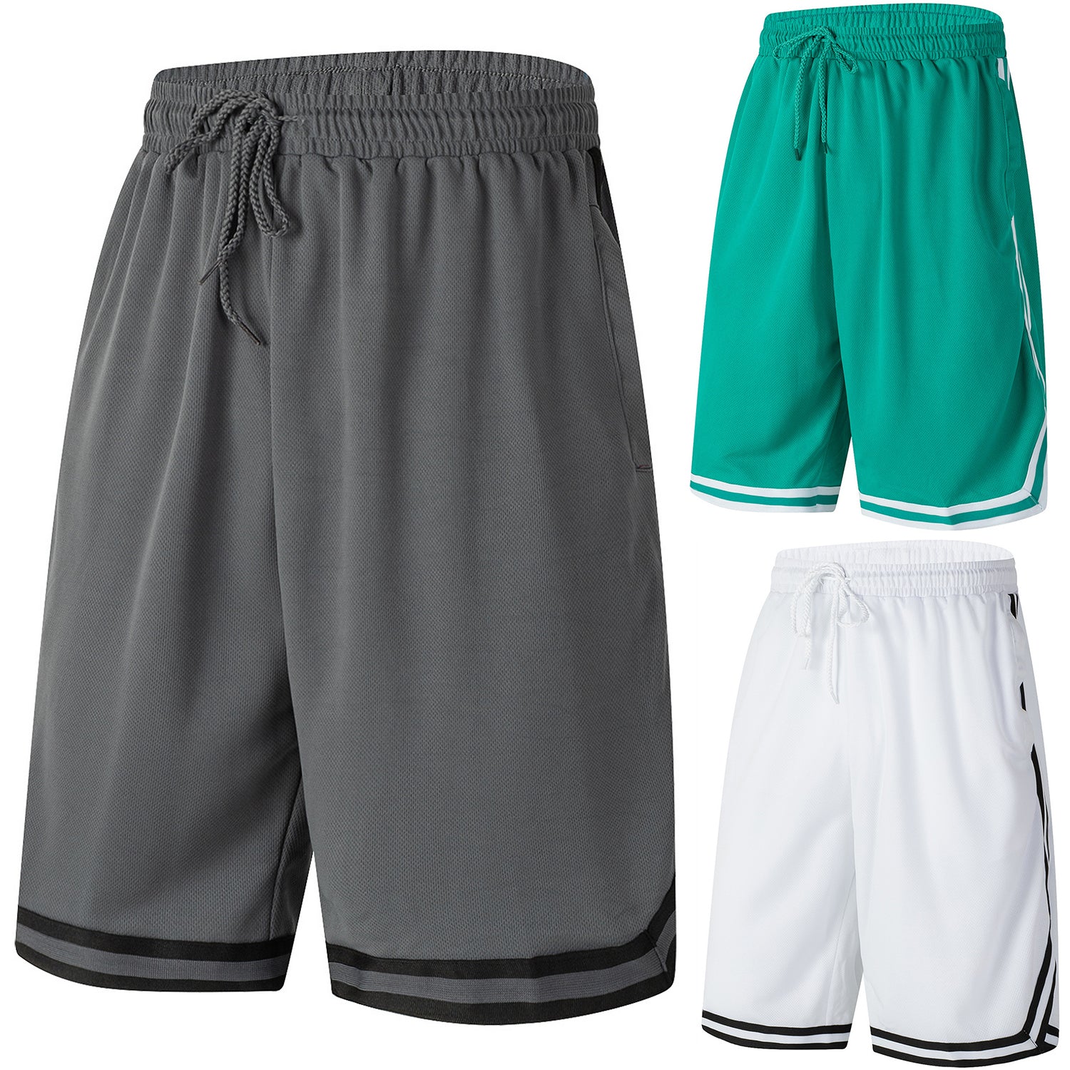 Mens Striped Basketball Shorts Quick Dry Running Sports Team Athletic Gym Jersey - Zmart Australia