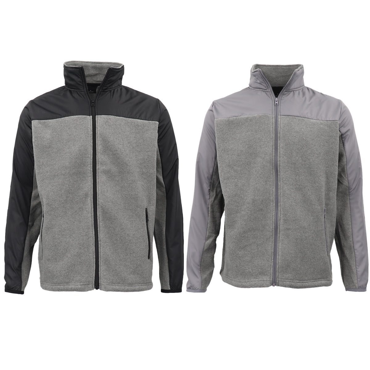 Men's Unisex Polar Fleece Zip Jumper Two Tone Sports Sweat Shirt Jacket Sweater - Zmart Australia