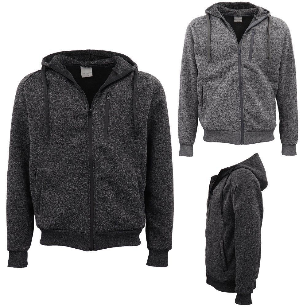 Mens Zip Fleece Hoodie w Side Pocket Jacket Gym Sport Casual Sweater Jumper Coat - Zmart Australia