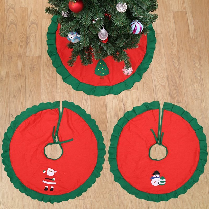 New 90cm 35" Christmas Tree Skirt Felt Floor Decorations Xmas Santa Snowman Gift - Zmart Australia