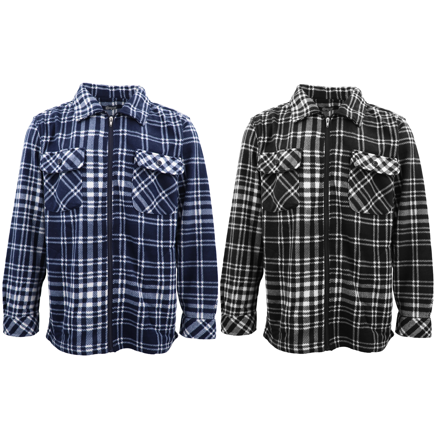 New Mens Long Sleeve Flannelette Shirt Premium Check Flannel Polar Fleece Jacket - Zmart Australia