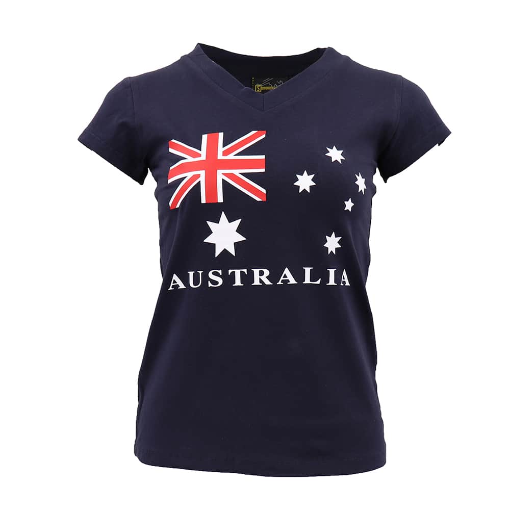 New Womens Ladies Australia Day Cotton T Shirt Australian Souvenir Flag Tee Tops - Zmart Australia